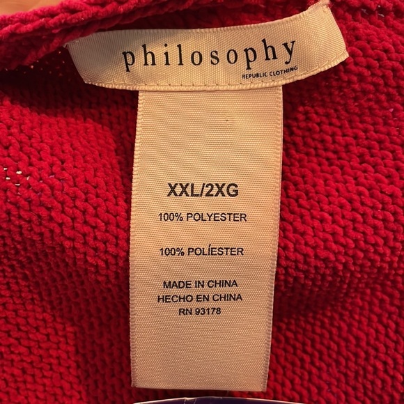 NWT Philosophy Knit Sweater SZ XXL Fuchsia Very Soft to Touch V-Neck - Picture 12 of 14
